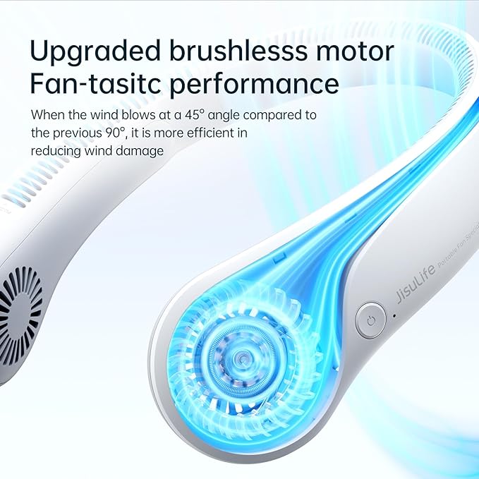 Neck Fan, Hands-Free Bladeless, 5 Speeds, 4000 mAh Battery Operated