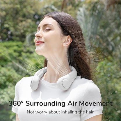 Neck Fan, Hands-Free Bladeless, 5 Speeds, 4000 mAh Battery Operated